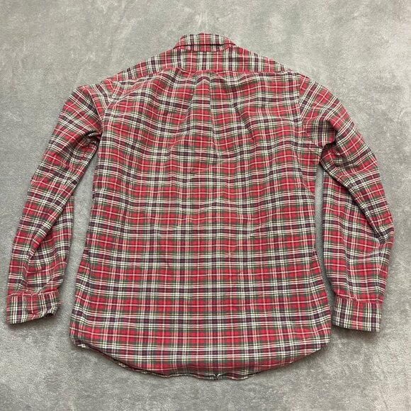 Vintage Ralph Lauren Polo Button Down Plaid Red Tartan Custom Fit Size Large - Picture 6 of 7